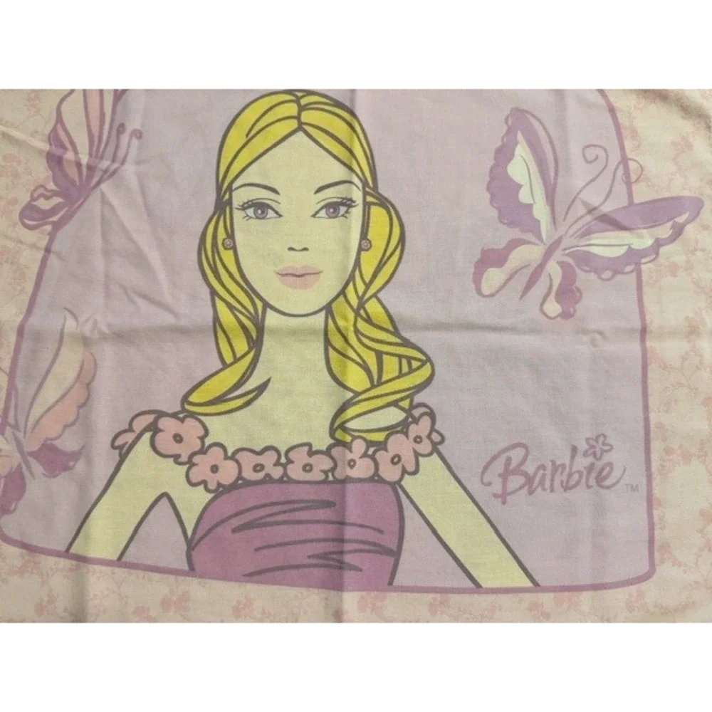 Vintage Barbie pillowcase pink and purple ballet Springs‎